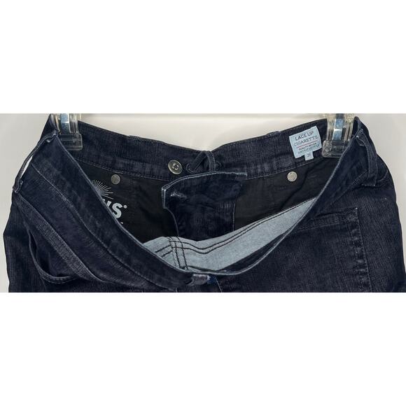 Levi’s women’s dark blue lace up cigarette jeans one button pockets size 29 - Picture 5 of 7